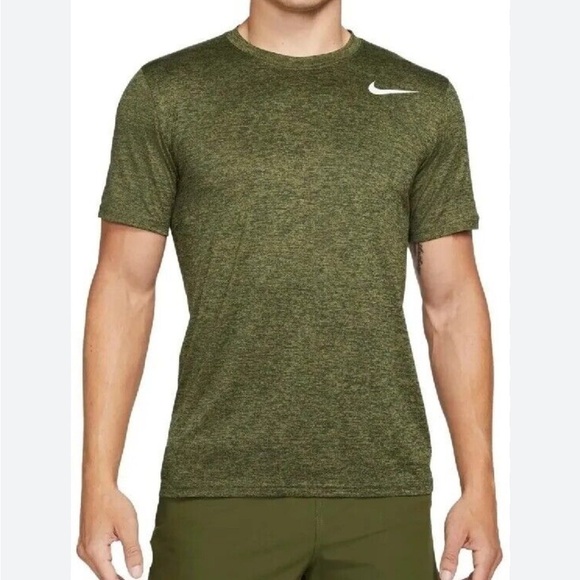 The NIKE Tee Dri Fit Legend Crossdye Short Sleeve Heathered Shirt Crew Neck S - Picture 2 of 11